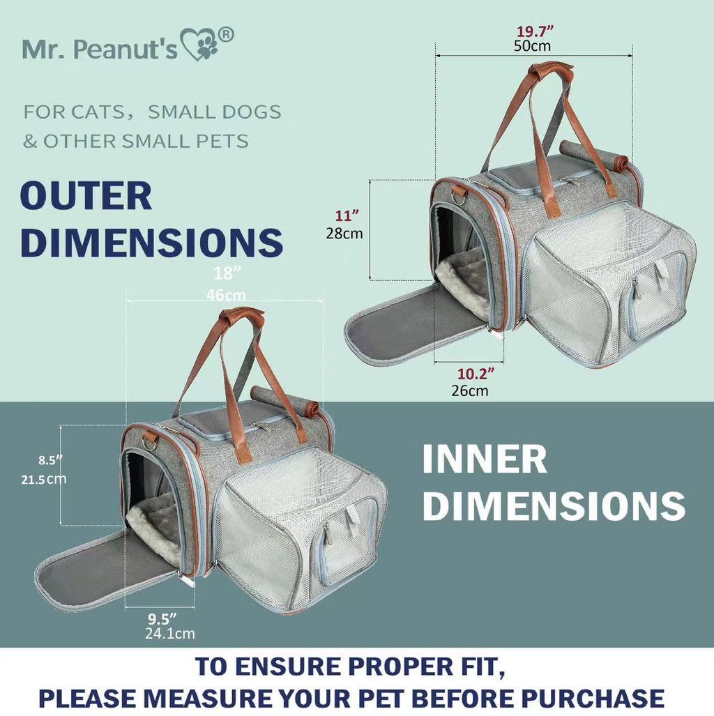 Mr. Peanut's XL Expandable Airline-Approved Pet Carrier
