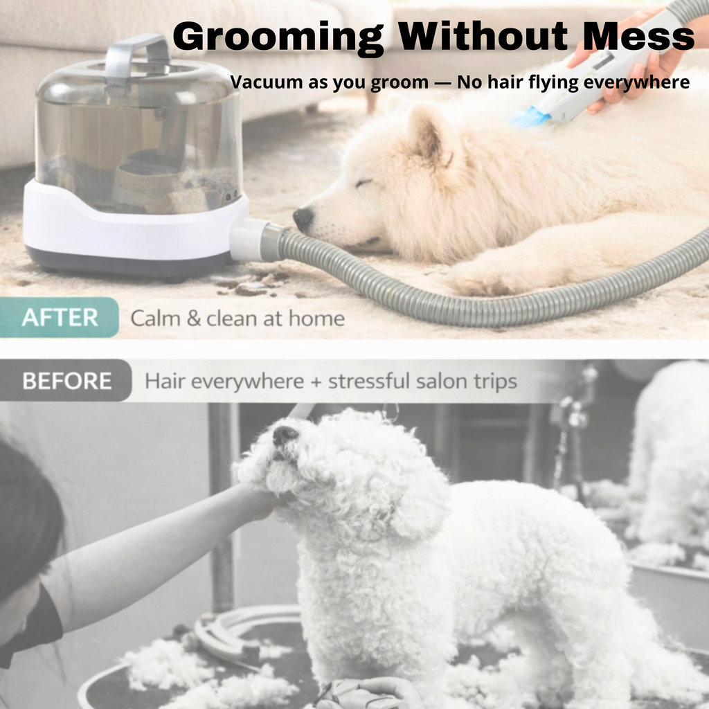 CalmCare™ Cordless Vacuum Pet Grooming Kit – Mess-Free at Home