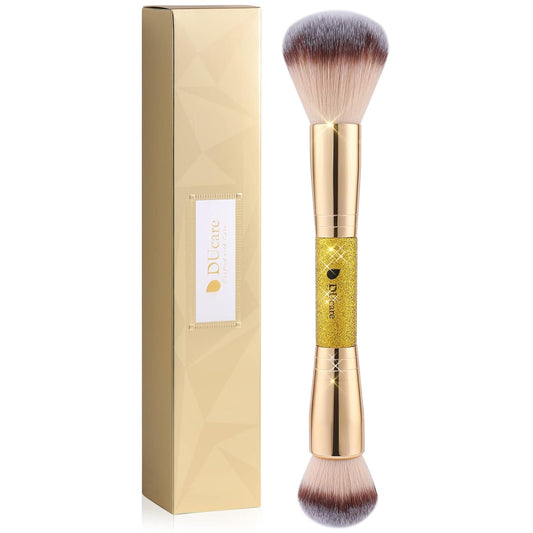 Dual-Ended Cream + Powder Brush,2-In-1 Foundation Makeup Brush for Creating a Gorgeous, Airbrushed-Looking Complexion, Vegan & Cruelty-Free