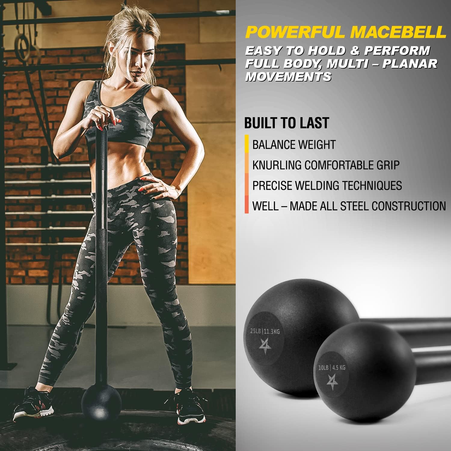 Steel Mace Bell — Entrenamiento de Fuerza Total | 5 a 30 lbs - MJ Trends