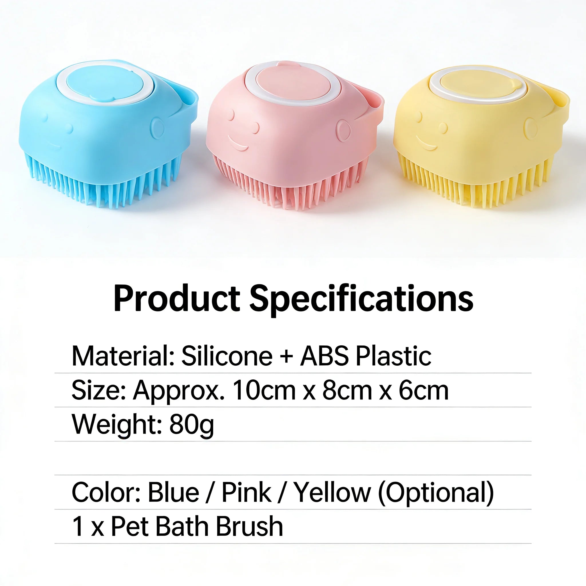 2-in-1 Pet Bath & Massage Brush – Silicone Grooming Tool with Shampoo Dispenser for Dogs & Cats