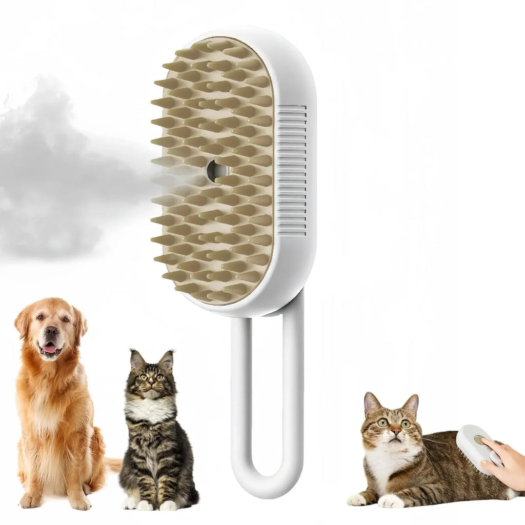 3-in-1 Steam Spray Pet Grooming Brush | Massage, Deshed & Clean for Cats & Dogs
