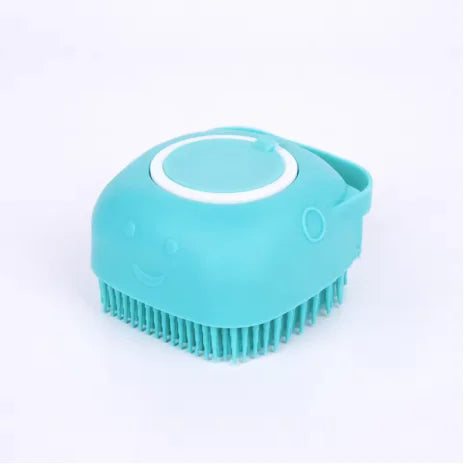 2-in-1 Pet Bath & Massage Brush – Silicone Grooming Tool with Shampoo Dispenser for Dogs & Cats