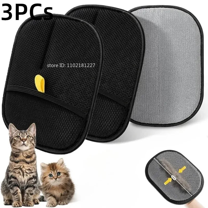 Pet Hair Removal Gloves – Double-Sided Grooming & Lint Cleaner for Cats & Dogs