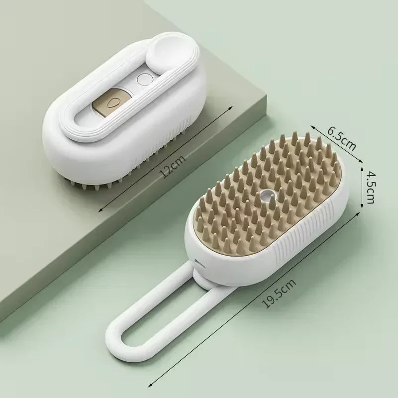 Steam Spray Pet Grooming Comb | Self-Cleaning Hair Remover Brush for Cats & Dogs