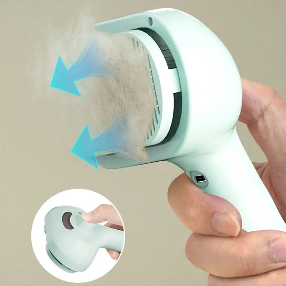 Steam Spray Pet Grooming Comb | Self-Cleaning Hair Remover Brush for Cats & Dogs