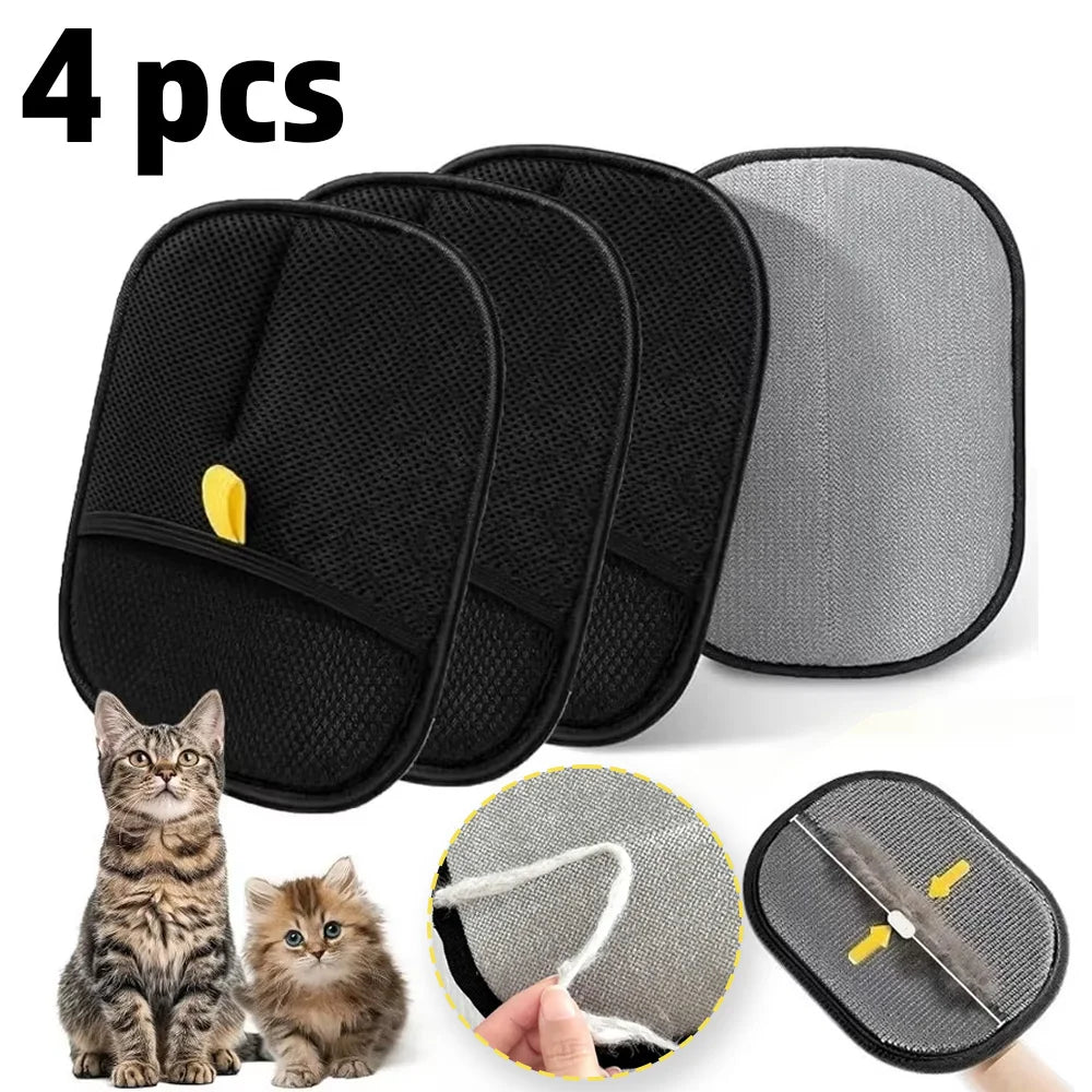 Pet Hair Removal Gloves – Double-Sided Grooming & Lint Cleaner for Cats & Dogs
