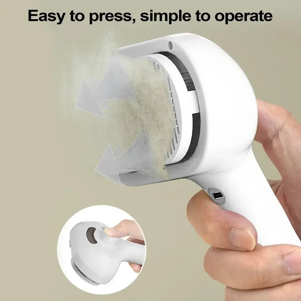Steam Spray Pet Grooming Comb | Self-Cleaning Hair Remover Brush for Cats & Dogs