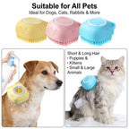 2-in-1 Pet Bath & Massage Brush – Silicone Grooming Tool with Shampoo Dispenser for Dogs & Cats