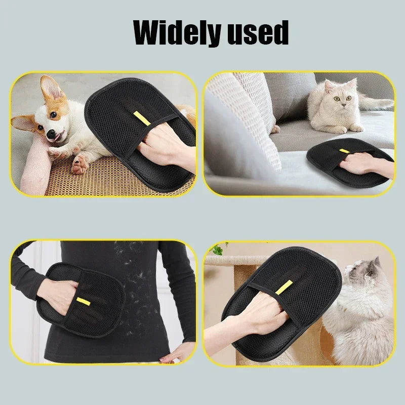 Pet Hair Removal Gloves – Double-Sided Grooming & Lint Cleaner for Cats & Dogs