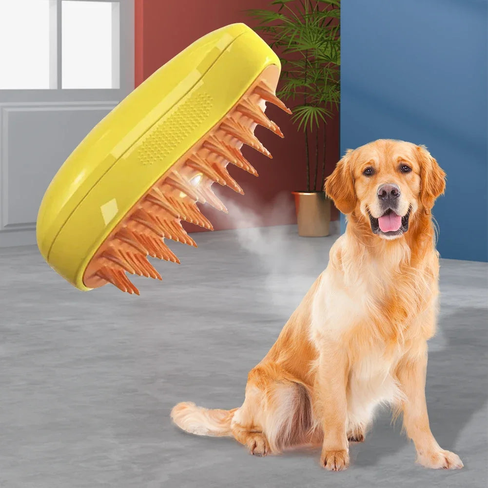 3-in-1 Steam Spray Pet Grooming Brush | Massage, Deshed & Clean for Cats & Dogs