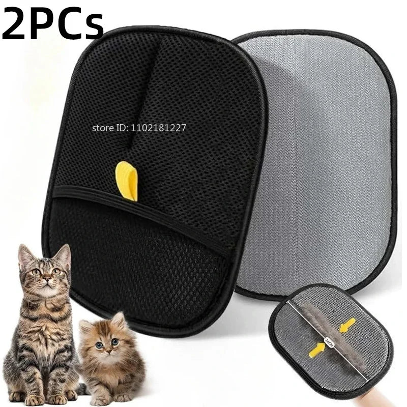 Pet Hair Removal Gloves – Double-Sided Grooming & Lint Cleaner for Cats & Dogs