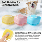 2-in-1 Pet Bath & Massage Brush – Silicone Grooming Tool with Shampoo Dispenser for Dogs & Cats