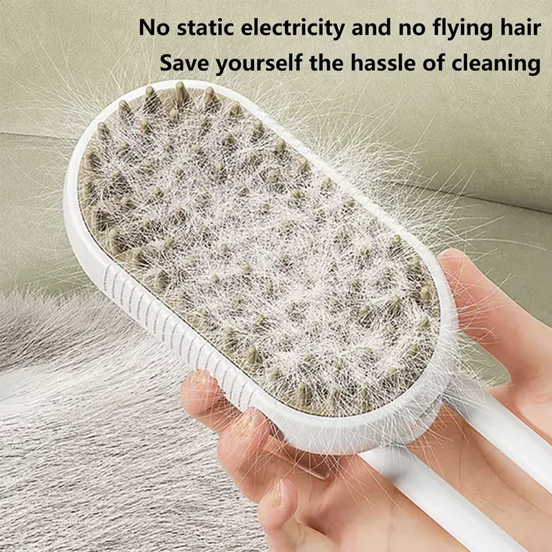 Steam Spray Pet Grooming Comb | Self-Cleaning Hair Remover Brush for Cats & Dogs