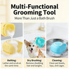 2-in-1 Pet Bath & Massage Brush – Silicone Grooming Tool with Shampoo Dispenser for Dogs & Cats