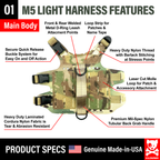 K9R M5 MOLLE Tactical Light Vest for Dogs